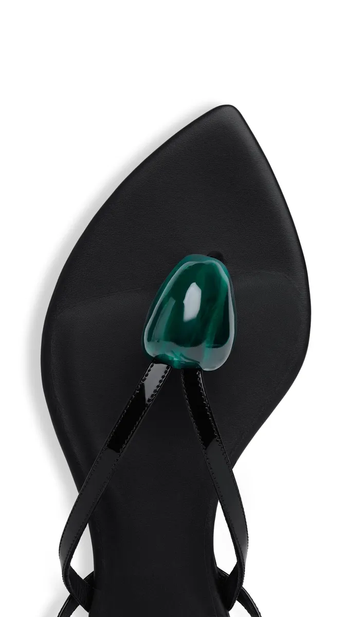 Alaïa Flat Jewel Sandals In Patent Leather | Thumbnail 3