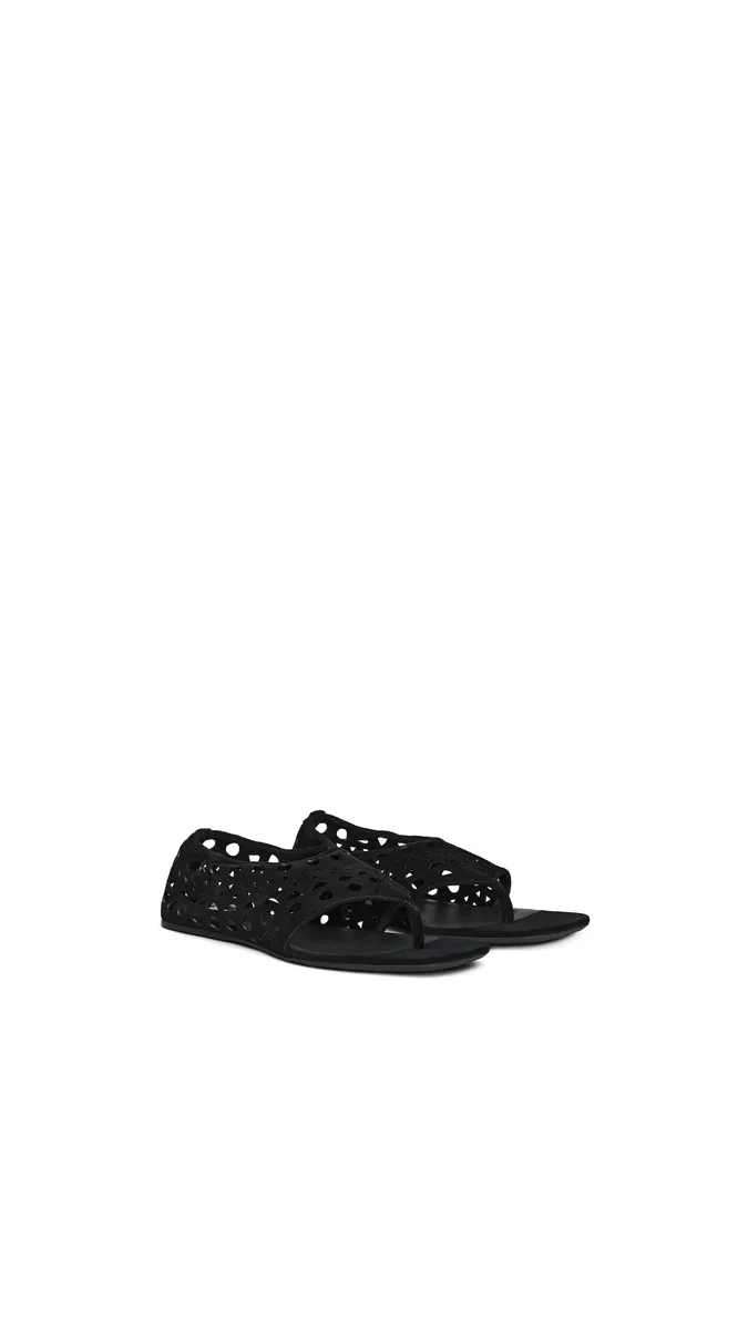 Alaïa Vienne Thong Sandals In Velvet Calfskin | Thumbnail 2 Alaïa Vienne Thong Sandals In Velvet Calfskin | Thumbnail 2