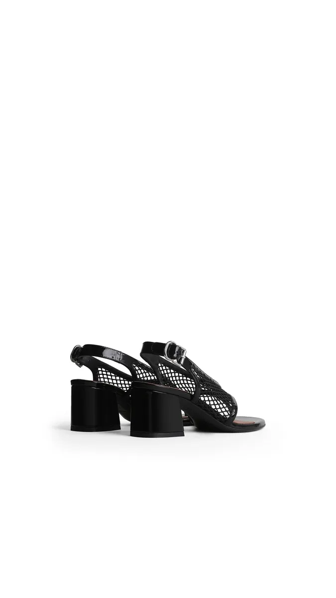 Alaïa Fishnet Heel Sandals In Patent Leather | Thumbnail 3 Alaïa Fishnet Heel Sandals In Patent Leather | Thumbnail 3