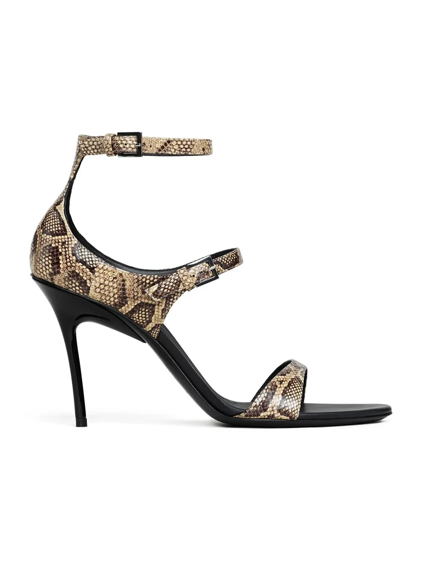 Drop Strappy Sandals In Ayers Leather