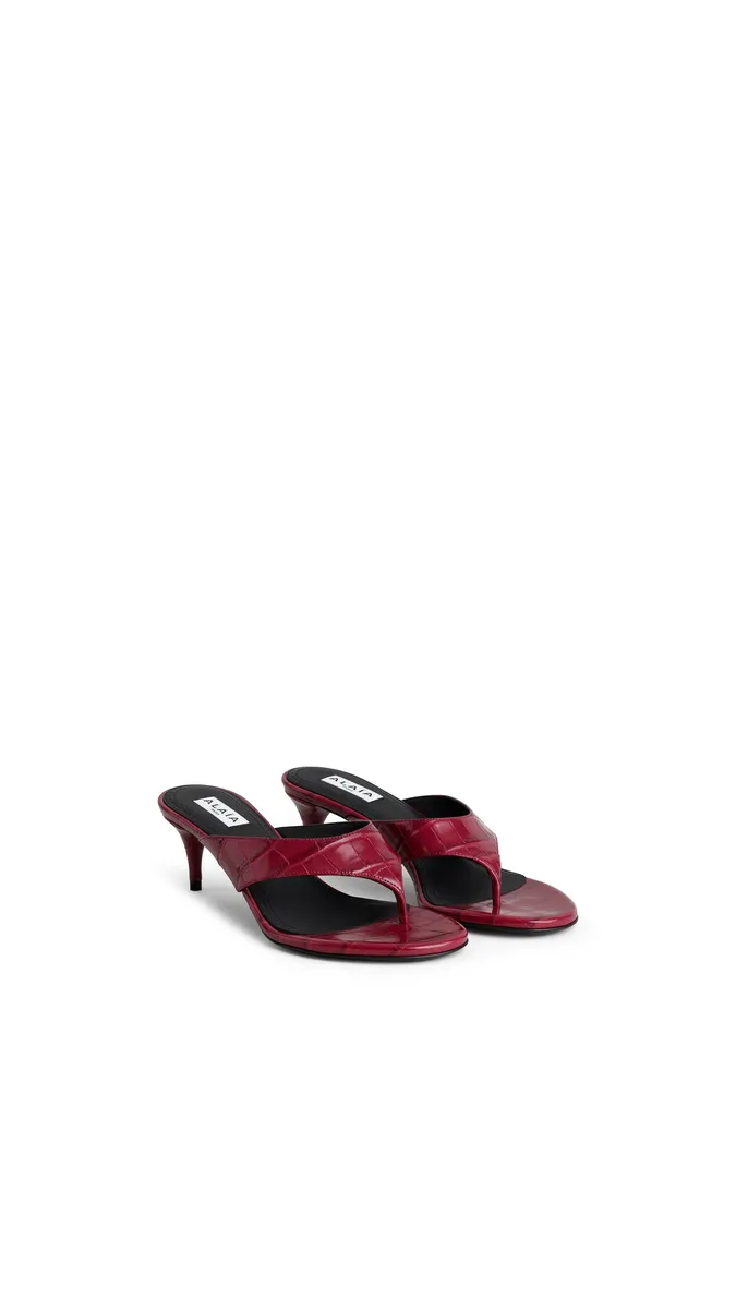 Alaïa Mules Tong In Crocodile Embossed Calfskin | Thumbnail 2