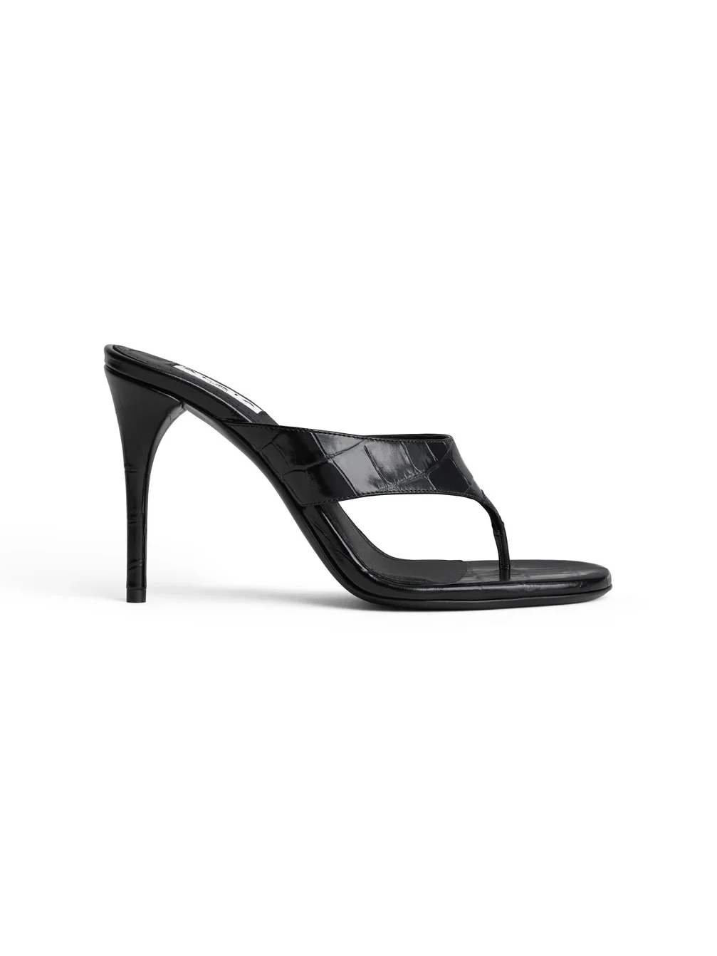 Mules Tong In Crocodile Embossed Calfskin