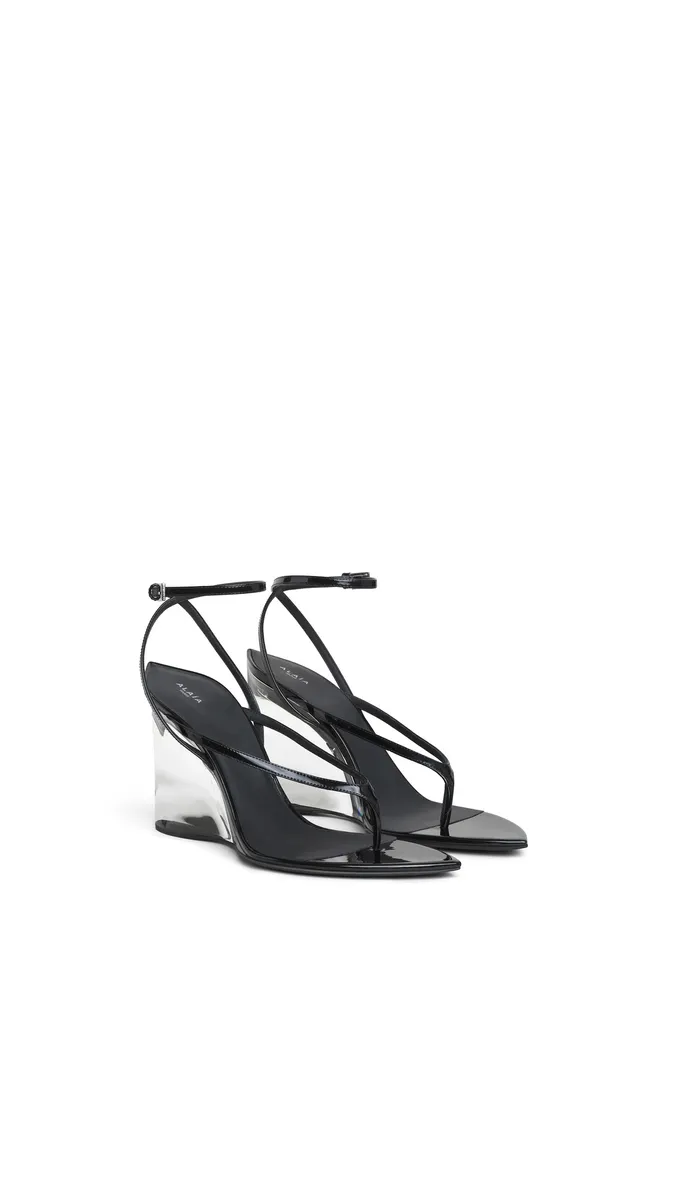 Alaïa Invisible Thong Sandals In Patent Calfskin | Thumbnail 2 Alaïa Invisible Thong Sandals In Patent Calfskin | Thumbnail 2