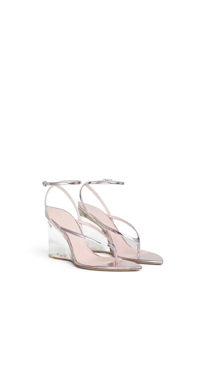 Alaïa Invisible Thong Sandals In Mirror Calfskin | Thumbnail 2 Alaïa Invisible Thong Sandals In Mirror Calfskin | Thumbnail 2