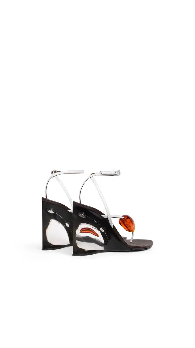Alaïa Invisible Jewel Wedge Sandals In Patent Calfskin | Thumbnail 3