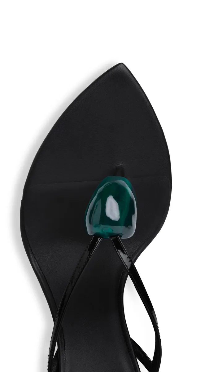Alaïa Invisible Jewel Wedge Sandals In Patent Calfskin | Thumbnail 4