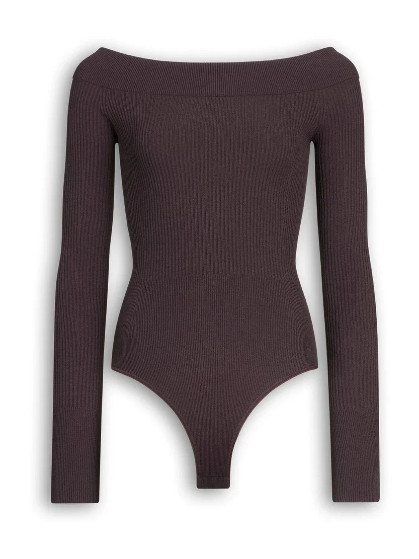 Alaïa Knit Off-shoulder Bodysuit
