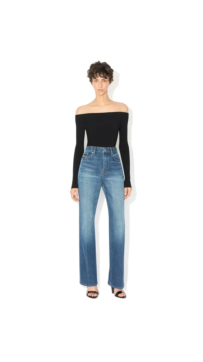 Alaïa Sculpting Rib Knit Off-shoulder Bodysuit | Thumbnail 2