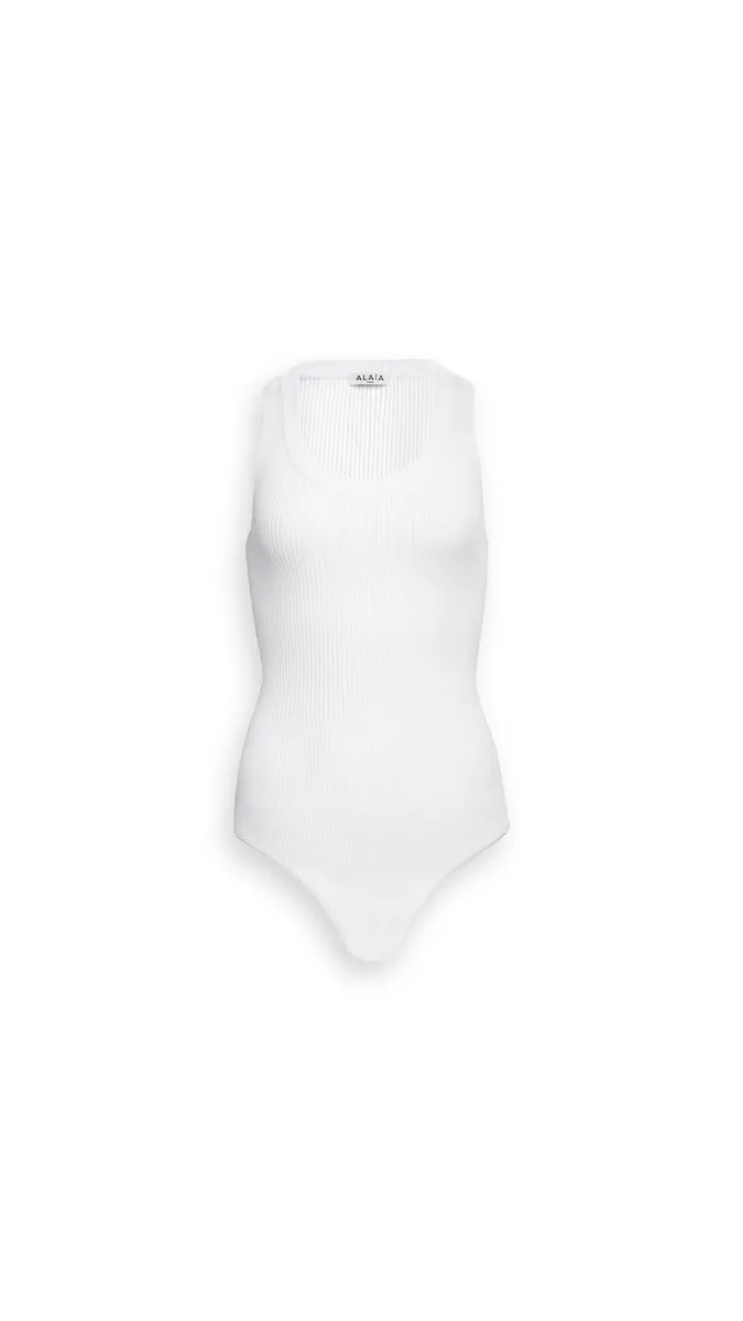 Alaïa Sleeveless Ribbed Knit Bodysuit | Thumbnail 2
