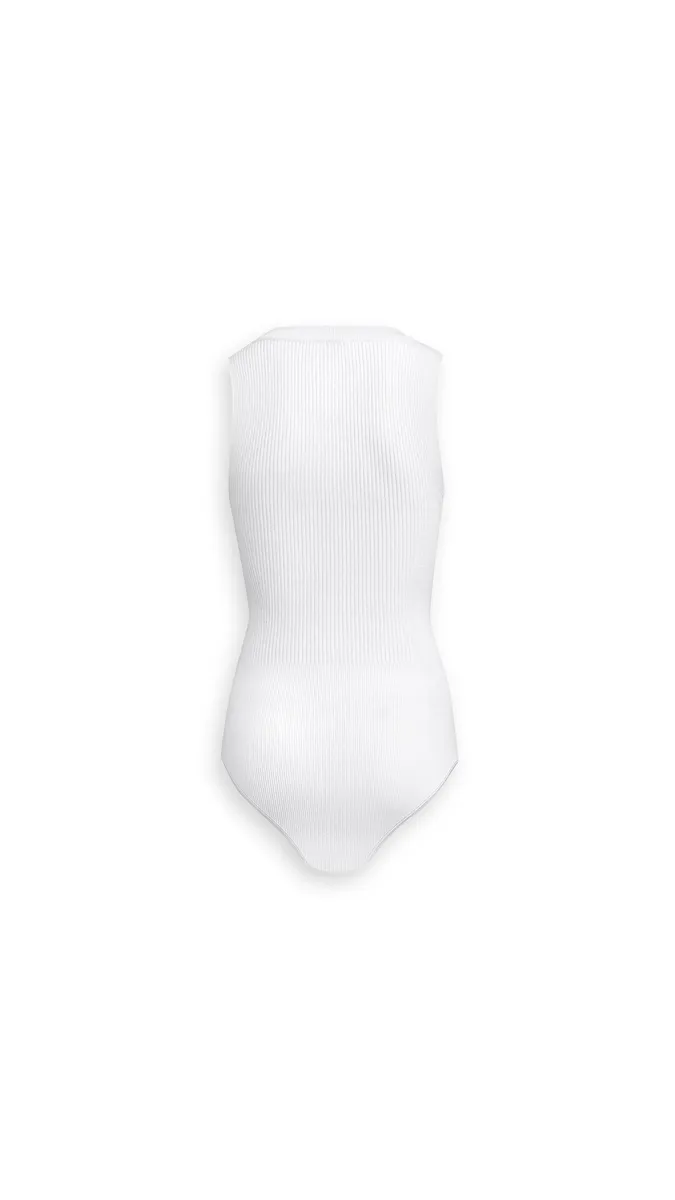Alaïa Sleeveless Ribbed Knit Bodysuit | Thumbnail 3