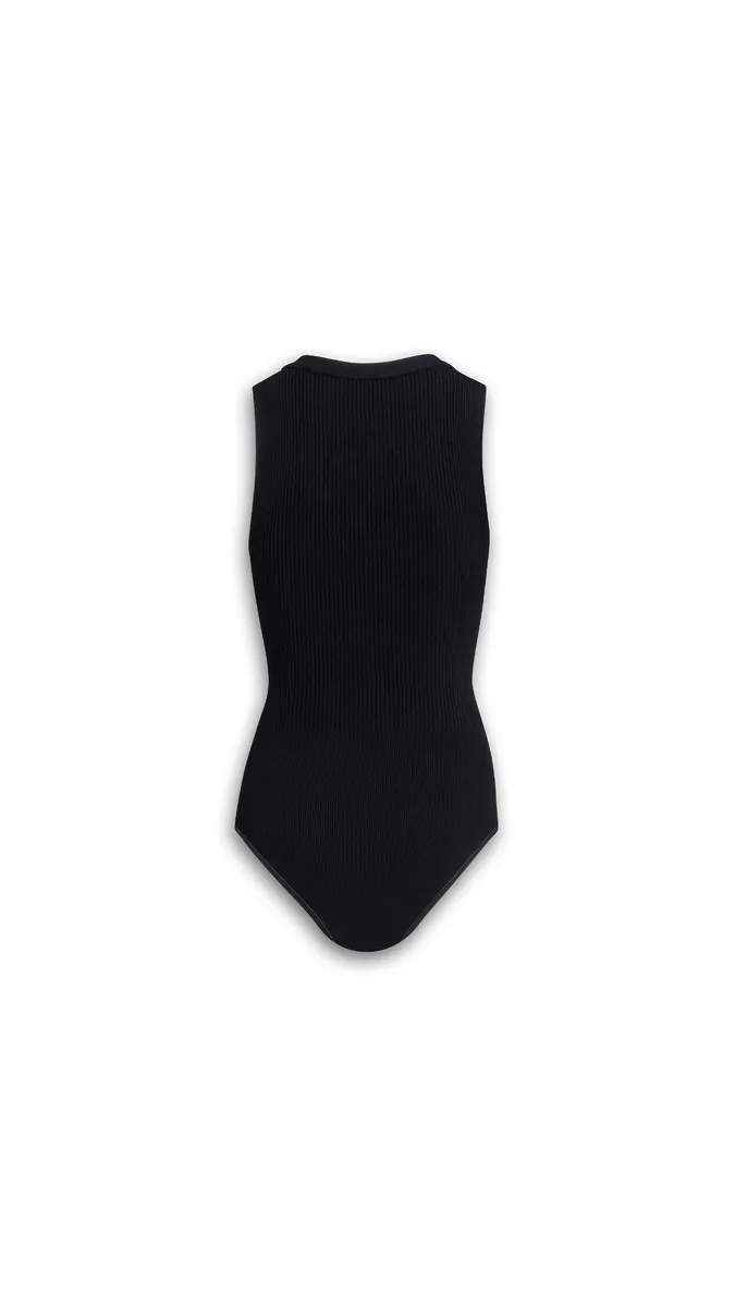 Alaïa Sleeveless Ribbed Knit Bodysuit | Thumbnail 2