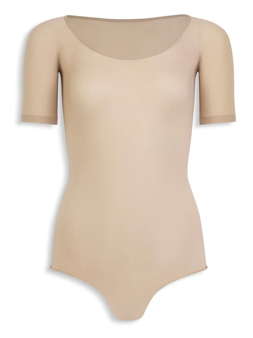 Short Sleeves Second-skin Knit Bodysuit