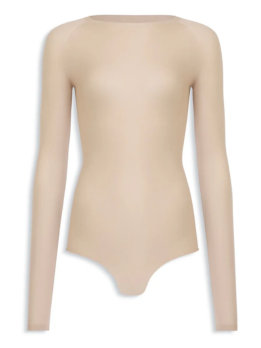 Round Neck Second-skin Knit Bodysuit