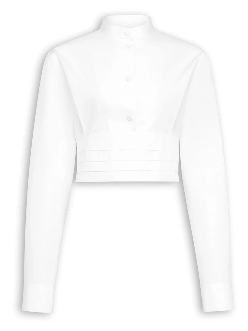 Alaïa Cropped Cotton Poplin Shirt