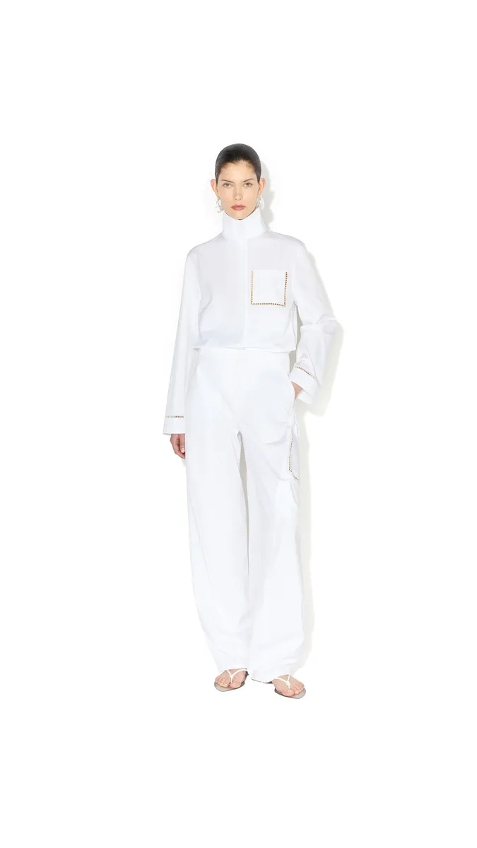 Alaïa Poplin Ladder Stitch Shirt | Thumbnail 2 Alaïa Poplin Ladder Stitch Shirt | Thumbnail 2