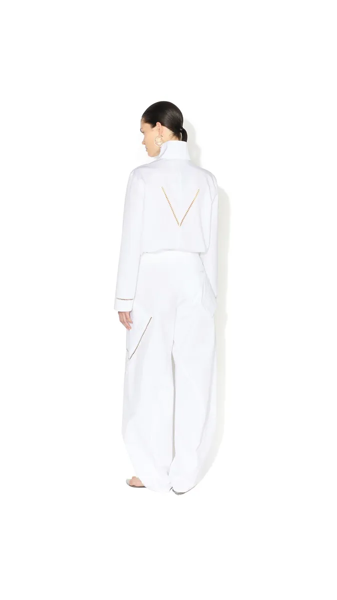 Alaïa Poplin Ladder Stitch Shirt | Thumbnail 3 Alaïa Poplin Ladder Stitch Shirt | Thumbnail 3