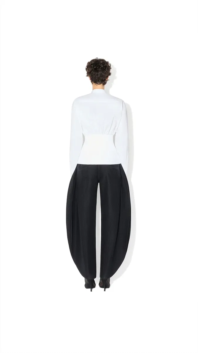 Alaïa Cotton Poplin Shirt With Ribbed Waist | Thumbnail 3 Alaïa Cotton Poplin Shirt With Ribbed Waist | Thumbnail 3
