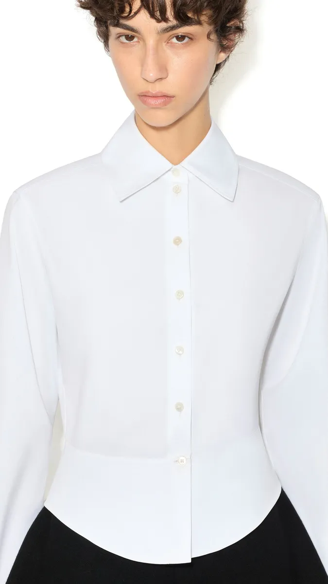 Alaïa Cotton Poplin Basque Shirt | Thumbnail 4 Alaïa Cotton Poplin Basque Shirt | Thumbnail 4