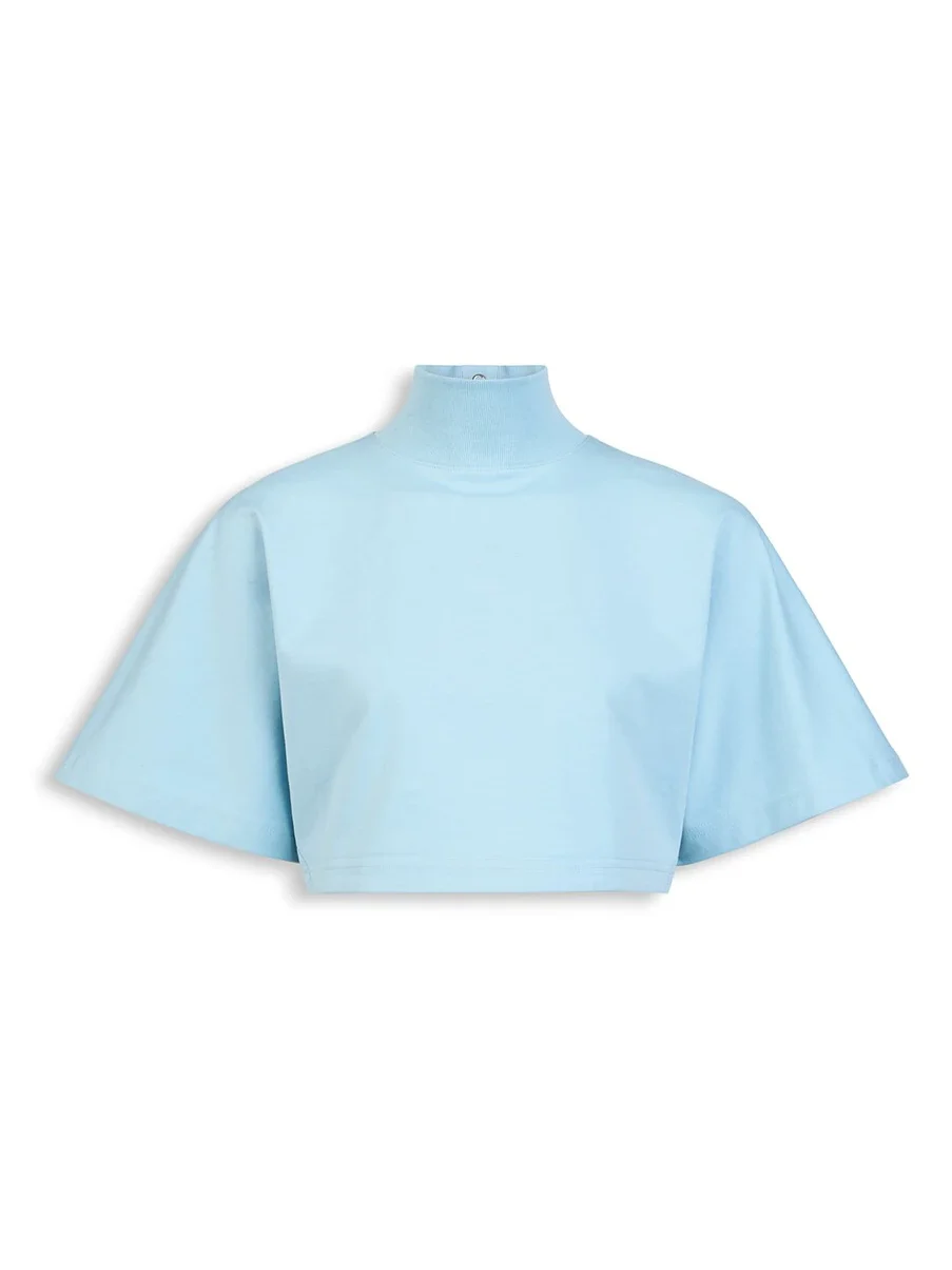 Alaïa Cropped Cotton Jersey T-shirt