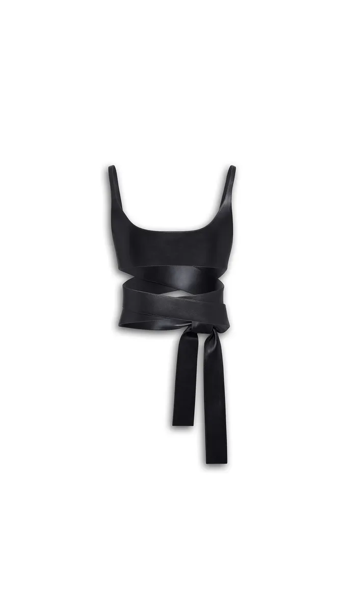 Alaïa Leather Wrapped Top | Thumbnail 2 Alaïa Leather Wrapped Top | Thumbnail 2