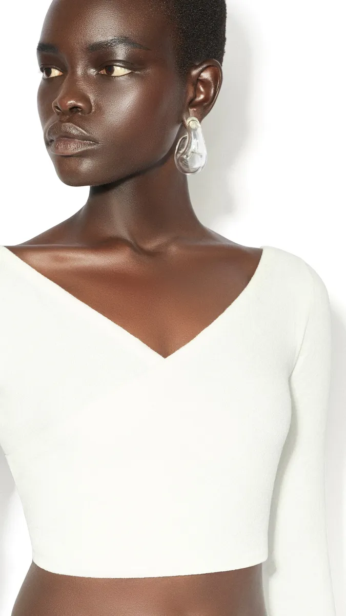 Alaïa Cotton Crepe Wrapped Top | Thumbnail 5 Alaïa Cotton Crepe Wrapped Top | Thumbnail 5