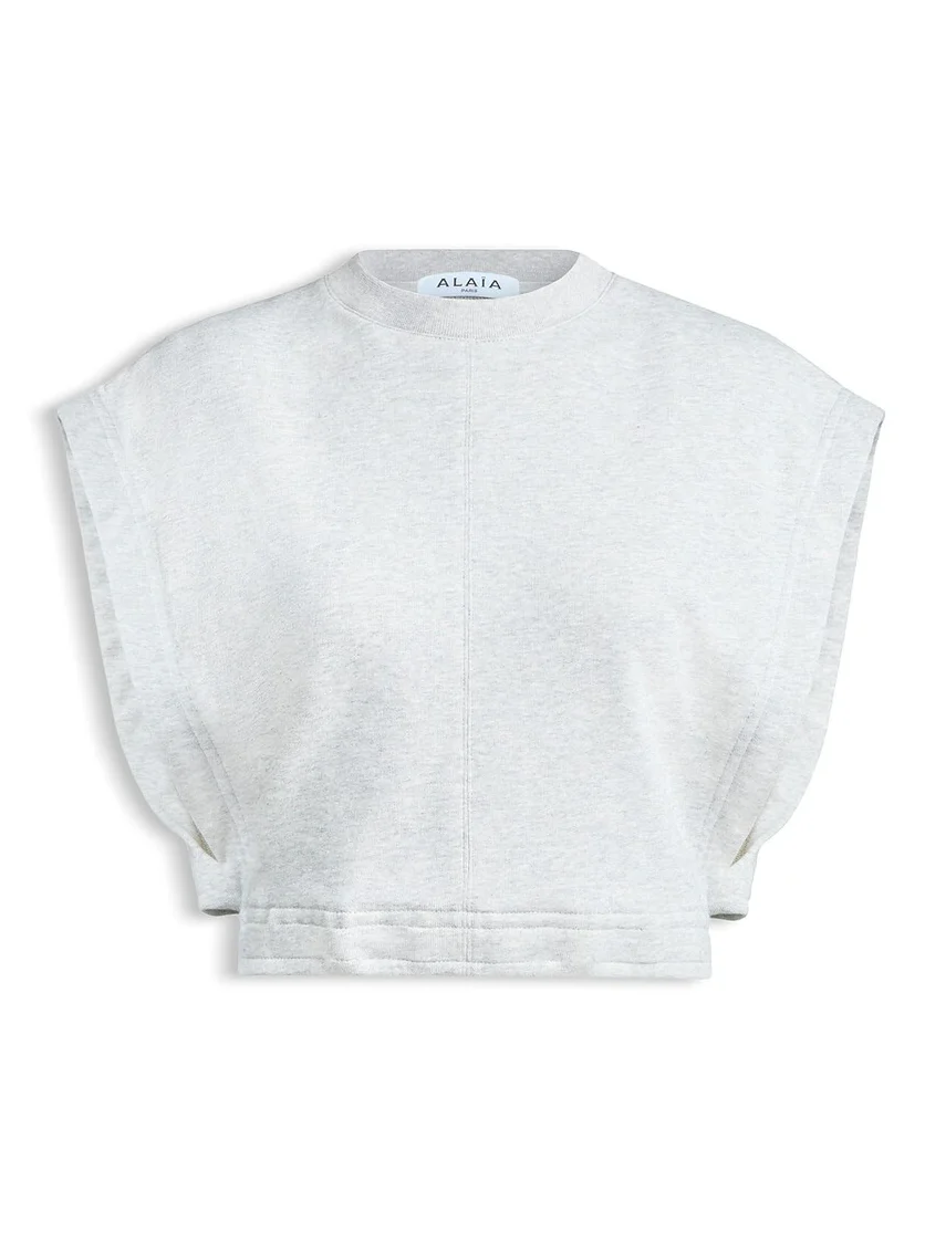 Alaïa Fleece Jersey Crop Top