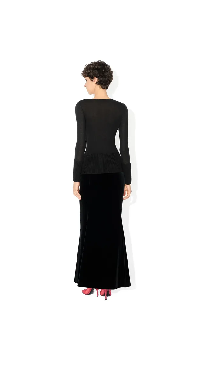 Alaïa Merino Crew Neck Top | Thumbnail 3 Alaïa Merino Crew Neck Top | Thumbnail 3