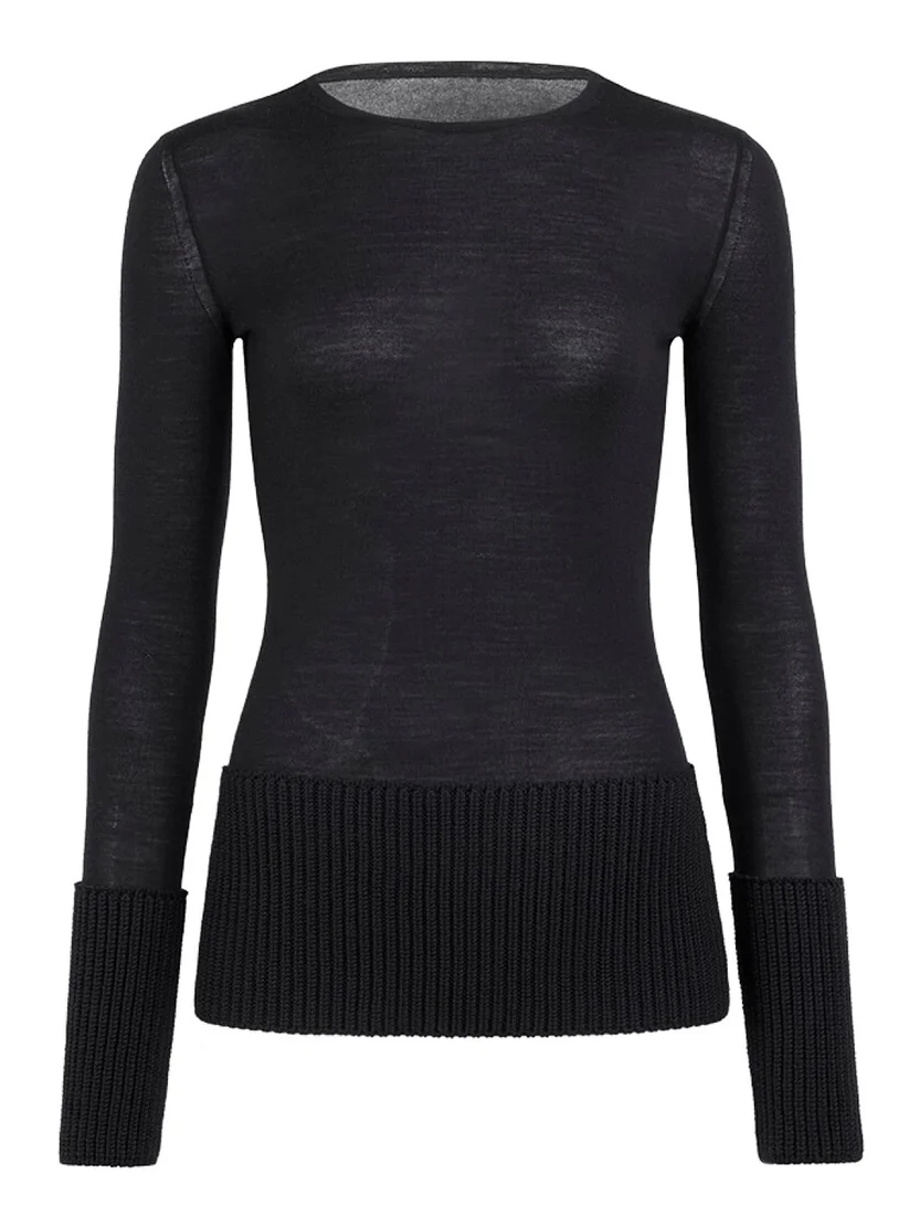 Alaïa Merino Crew Neck Top