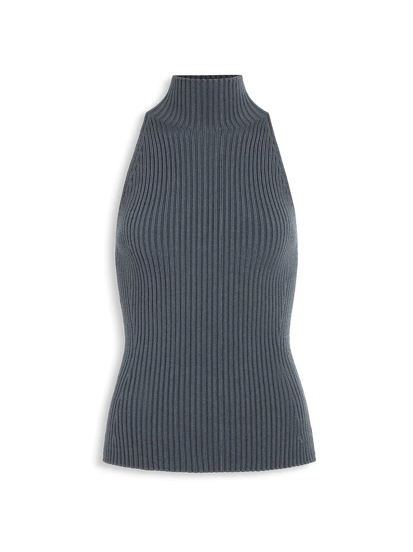 Alaïa Ribbed Halter Neck Top