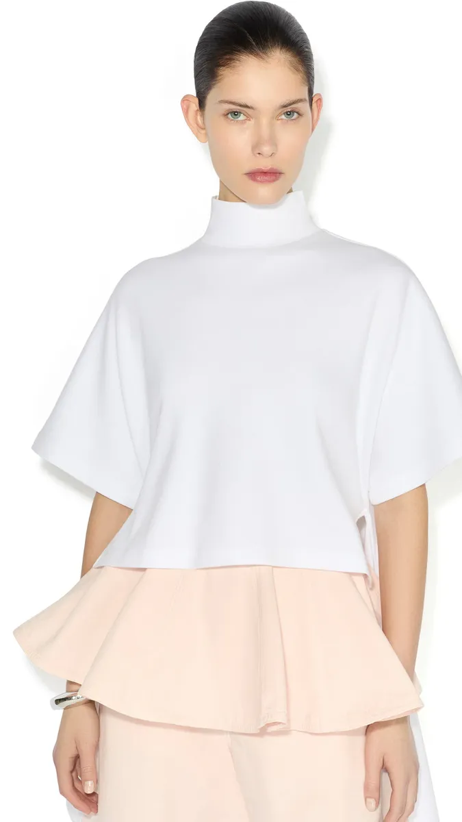 Alaïa Asymmetric Cotton Jersey T-shirt | Thumbnail 4 Alaïa Asymmetric Cotton Jersey T-shirt | Thumbnail 4