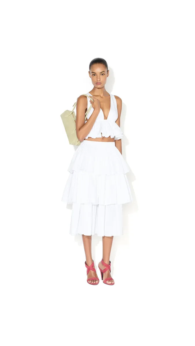 Alaïa Openwork Cotton Ruffle Skirt | Thumbnail 2 Alaïa Openwork Cotton Ruffle Skirt | Thumbnail 2