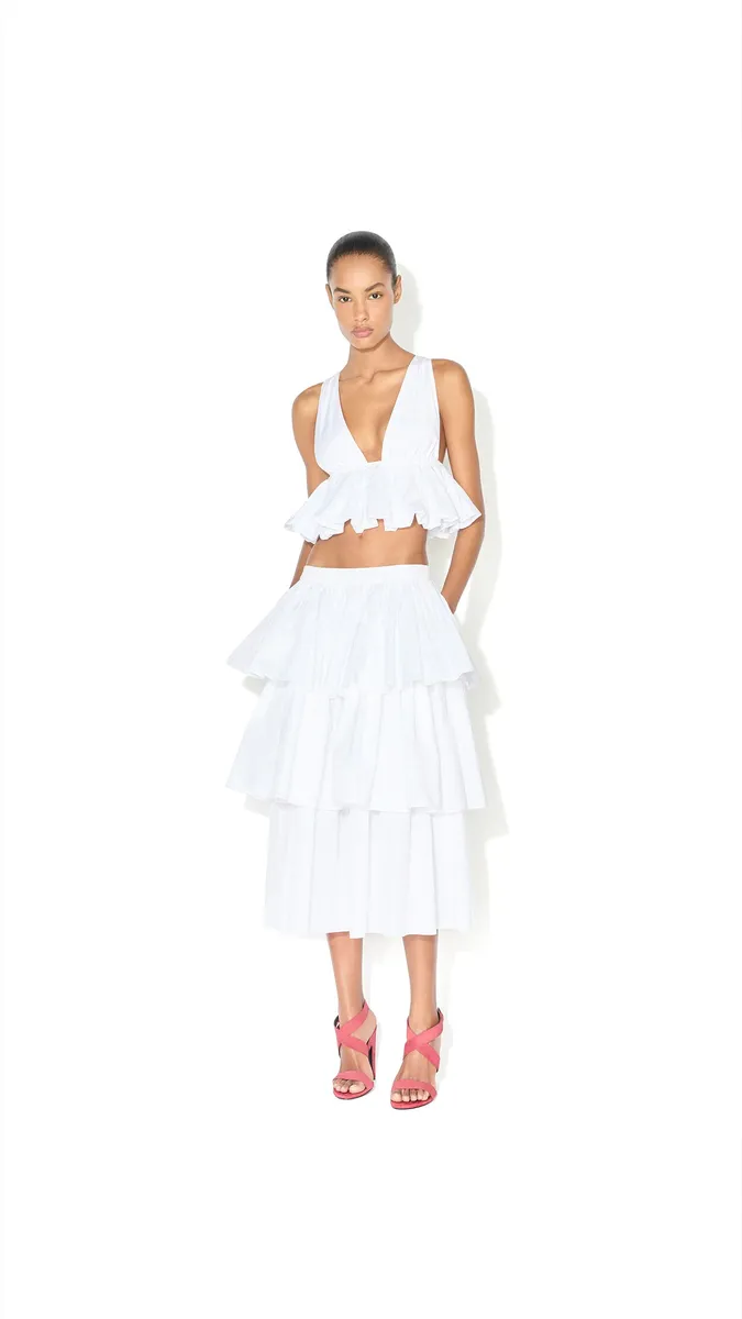 Alaïa Openwork Cotton Ruffle Skirt | Thumbnail 3 Alaïa Openwork Cotton Ruffle Skirt | Thumbnail 3