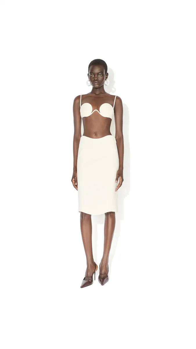 Alaïa Curved Wool Crepe Skirt | Thumbnail 2