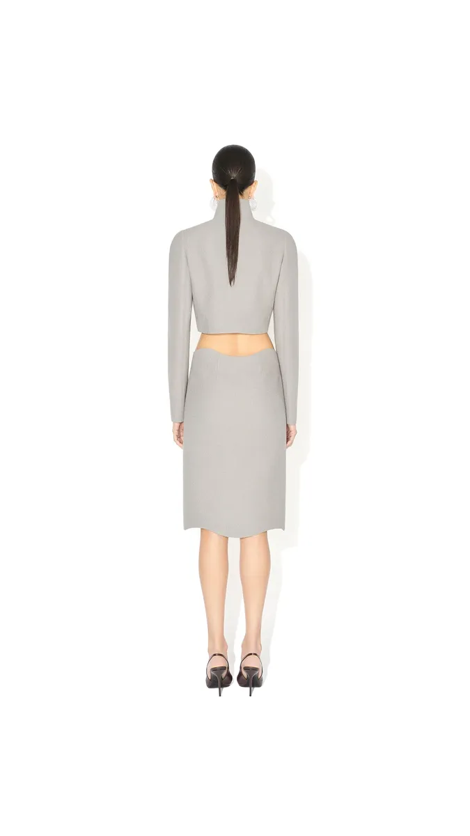 Alaïa Curved Wool Crepe Skirt | Thumbnail 3 Alaïa Curved Wool Crepe Skirt | Thumbnail 3