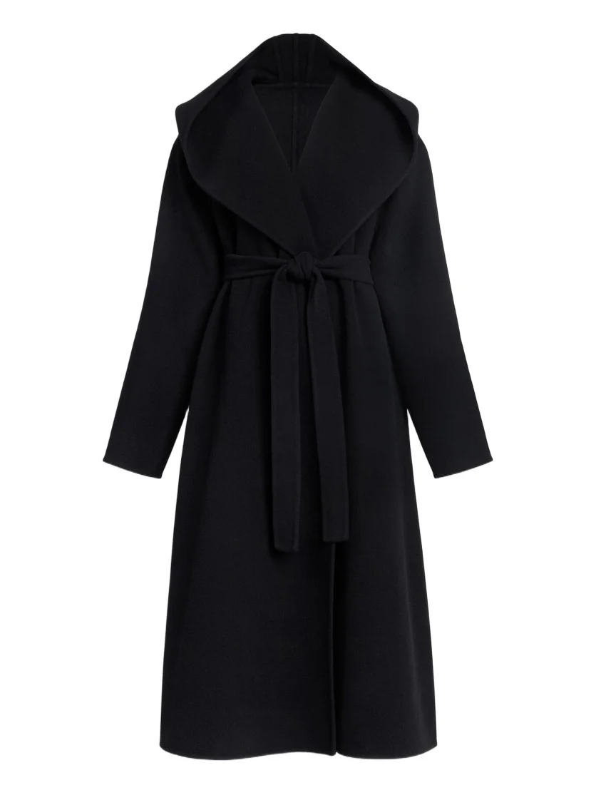 Alaïa Hood Wrap Wool Coat