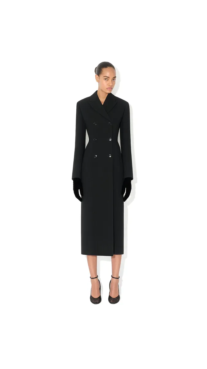 Alaïa Crepe Wool Tailored Coat | Thumbnail 2 Alaïa Crepe Wool Tailored Coat | Thumbnail 2