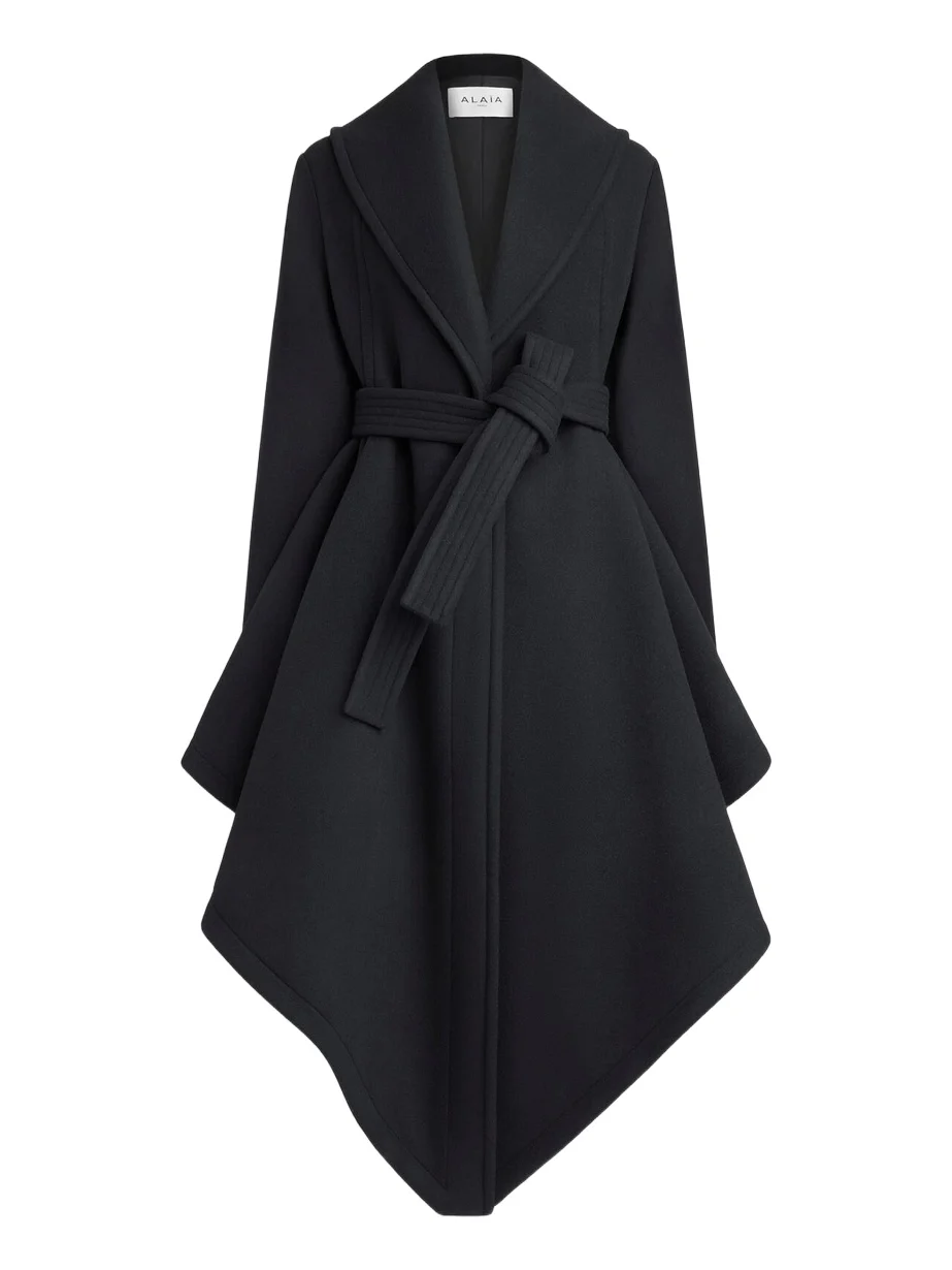 Alaïa Double Face Wool Wrap Coat