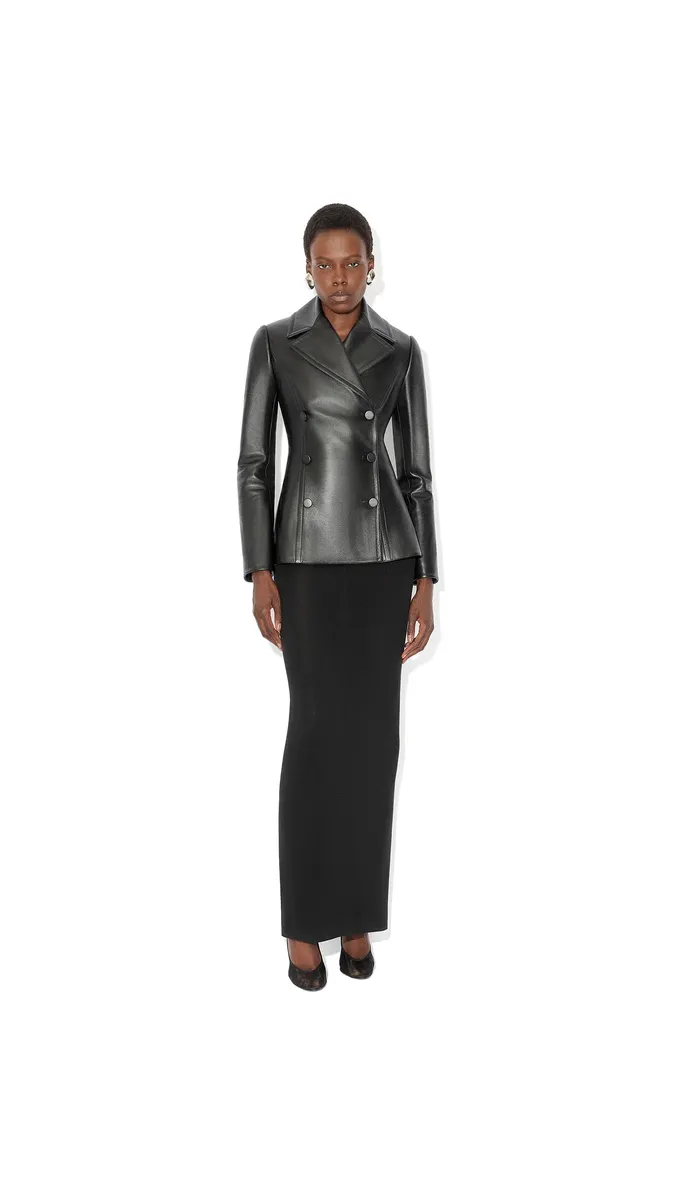 Alaïa Fitted Leather Caban | Thumbnail 2 Alaïa Fitted Leather Caban | Thumbnail 2