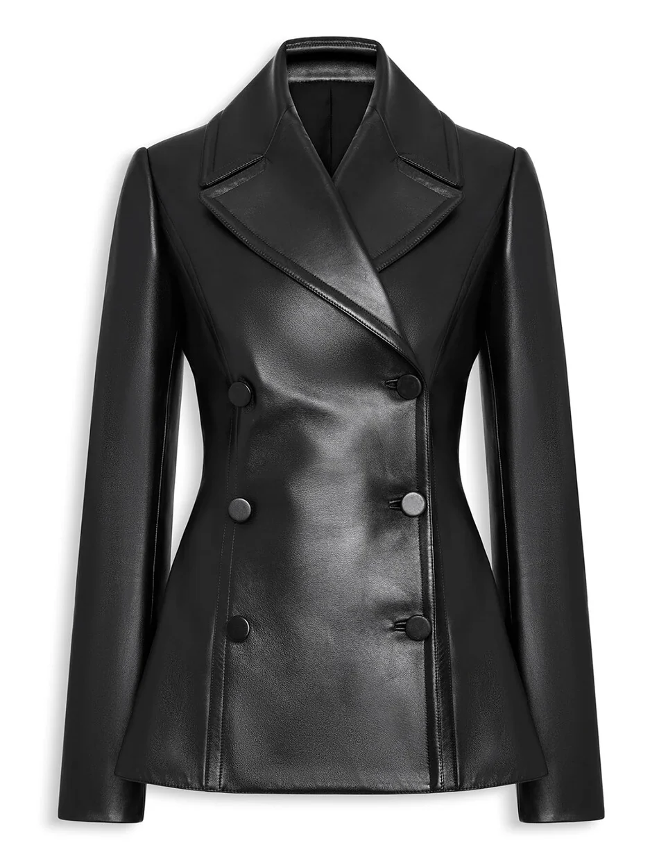 Alaïa Fitted Leather Caban