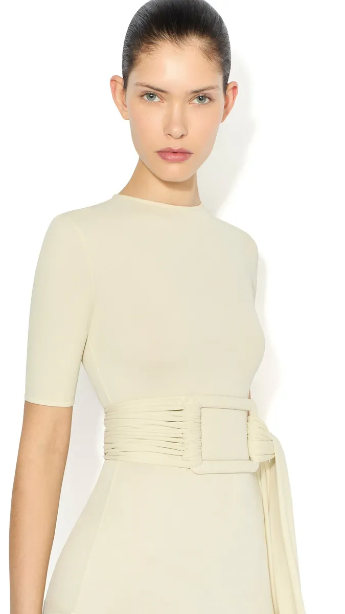 Alaïa Belted Jersey Dress | Thumbnail 4