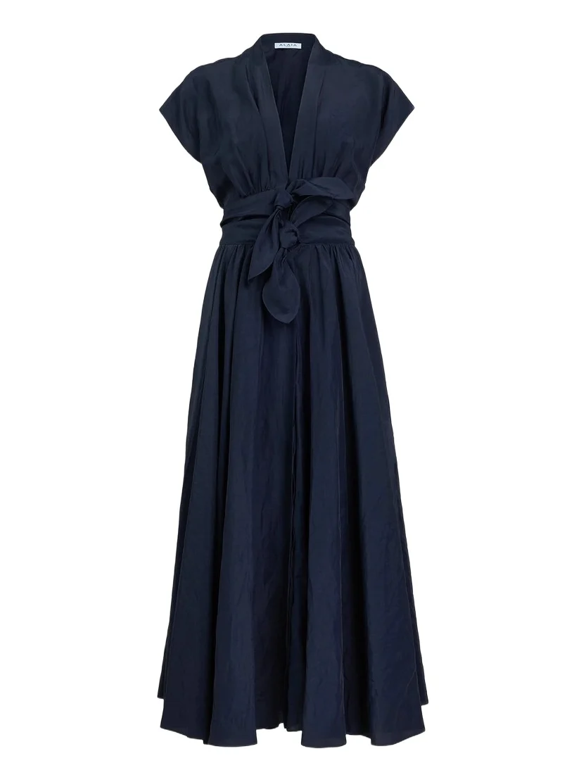 Alaïa Linen-blend Belted Dress