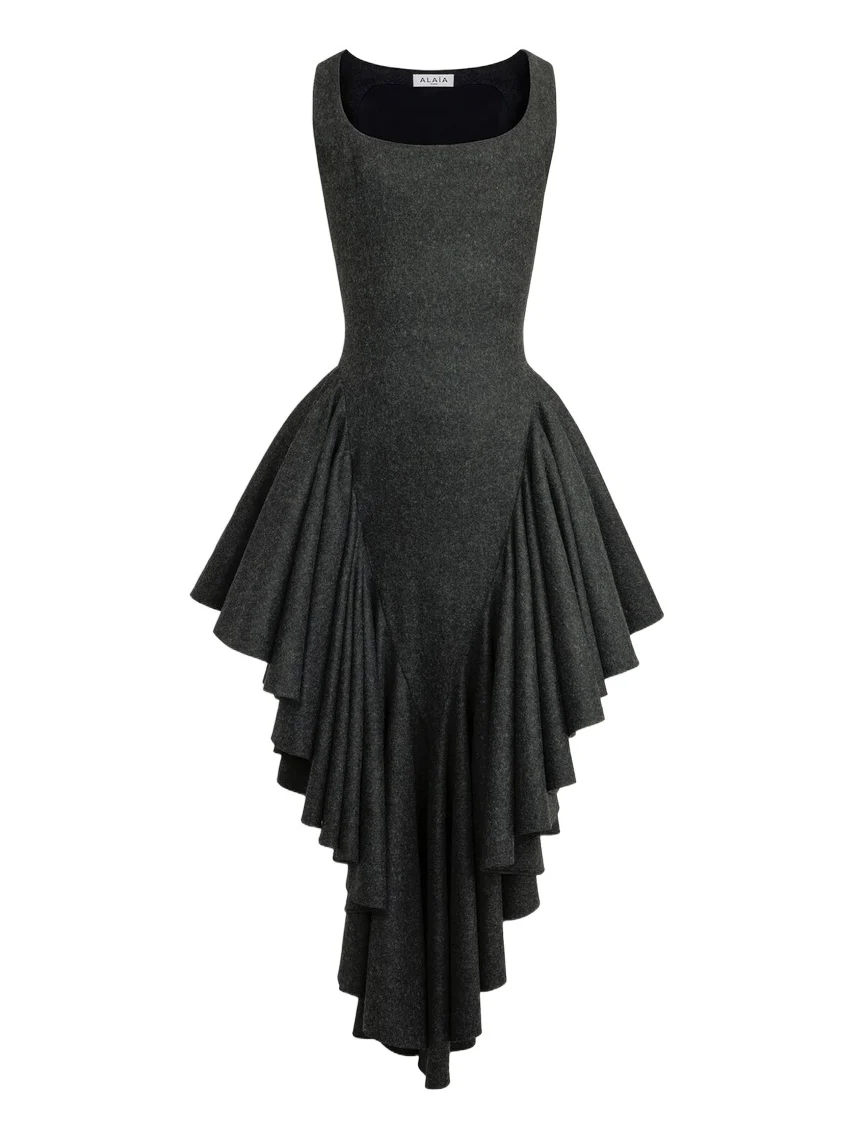 Alaïa Felted Wool Triangle Dress