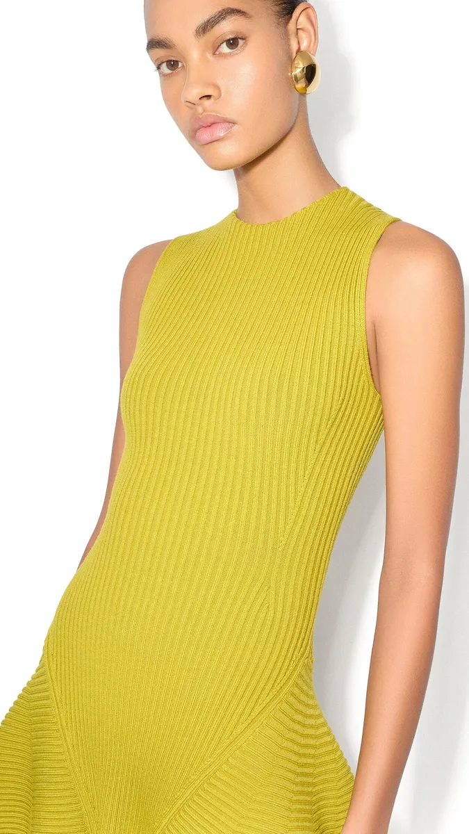 Alaïa Ribbed Skater Dress | Thumbnail 3