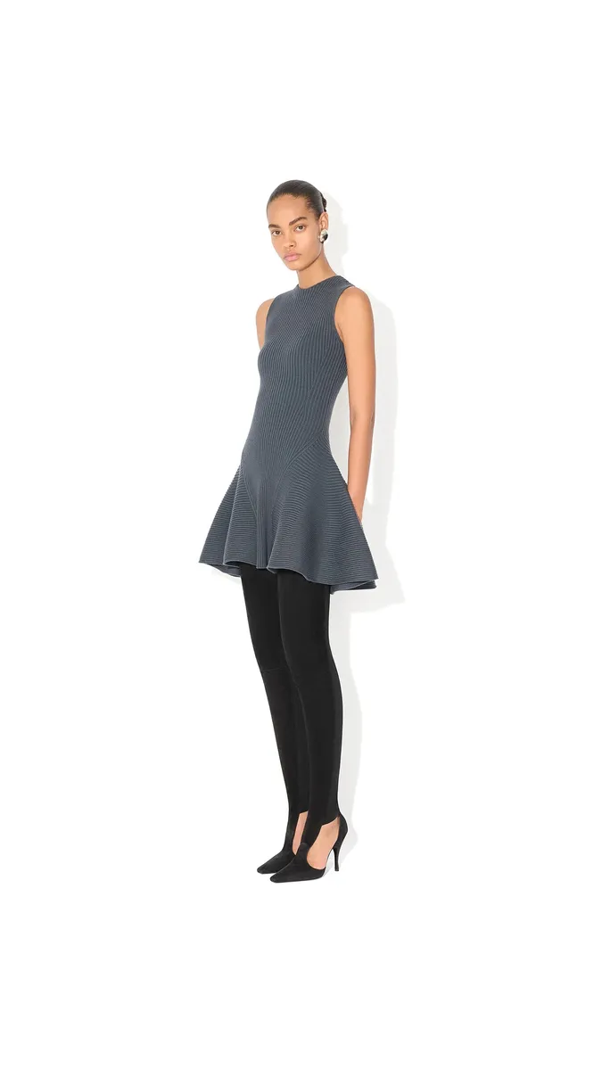 Alaïa Ribbed Skater Dress | Thumbnail 2