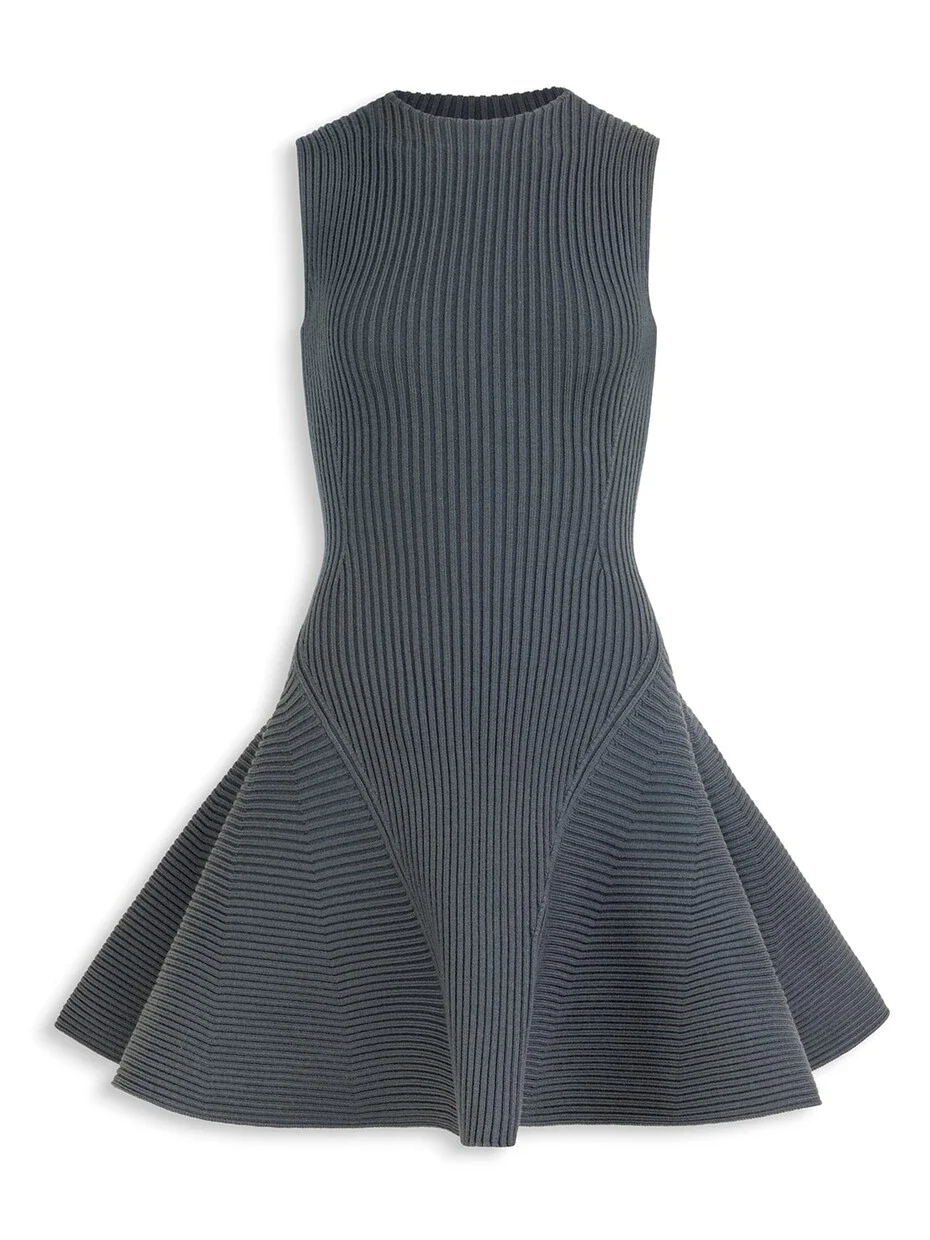 Alaïa Ribbed Skater Dress