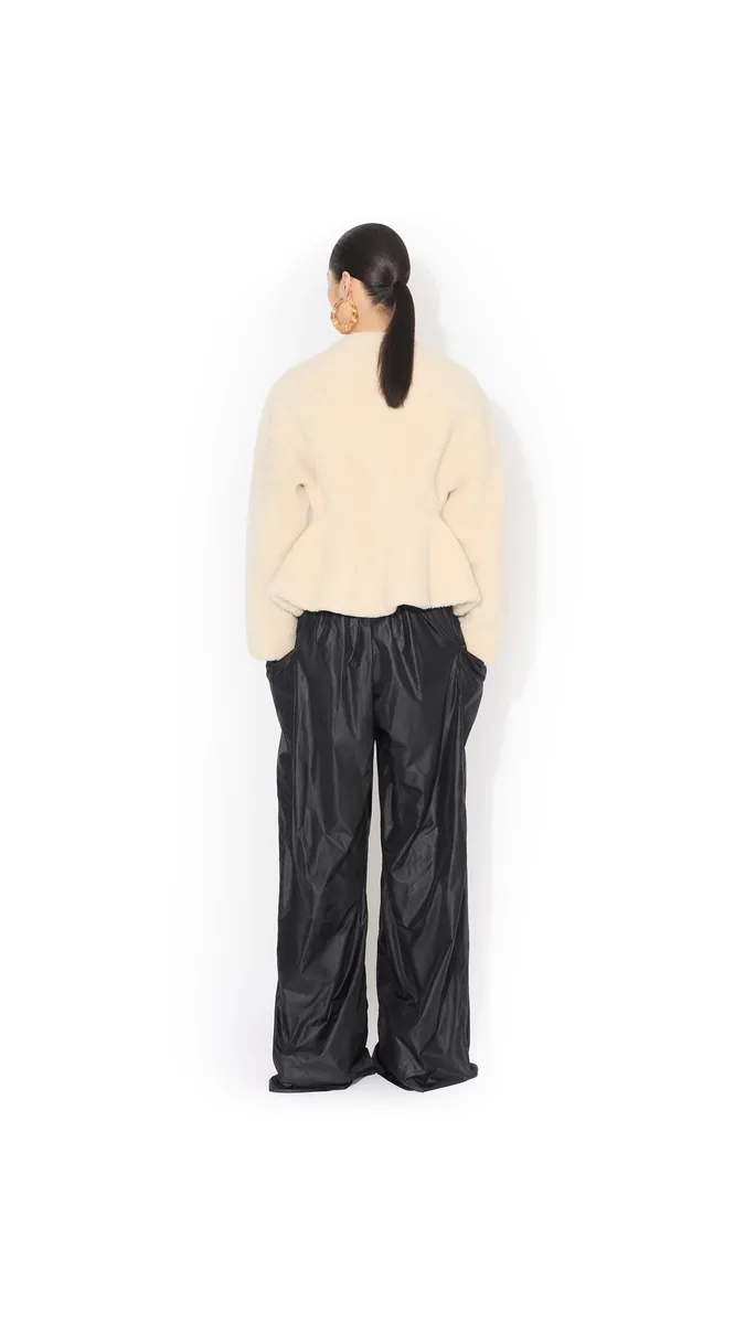 Alaïa Shearling Peplum Jacket | Thumbnail 3