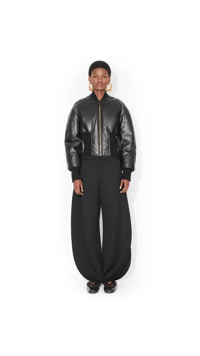 Alaïa Leather Cinched Bomber | Thumbnail 2 Alaïa Leather Cinched Bomber | Thumbnail 2