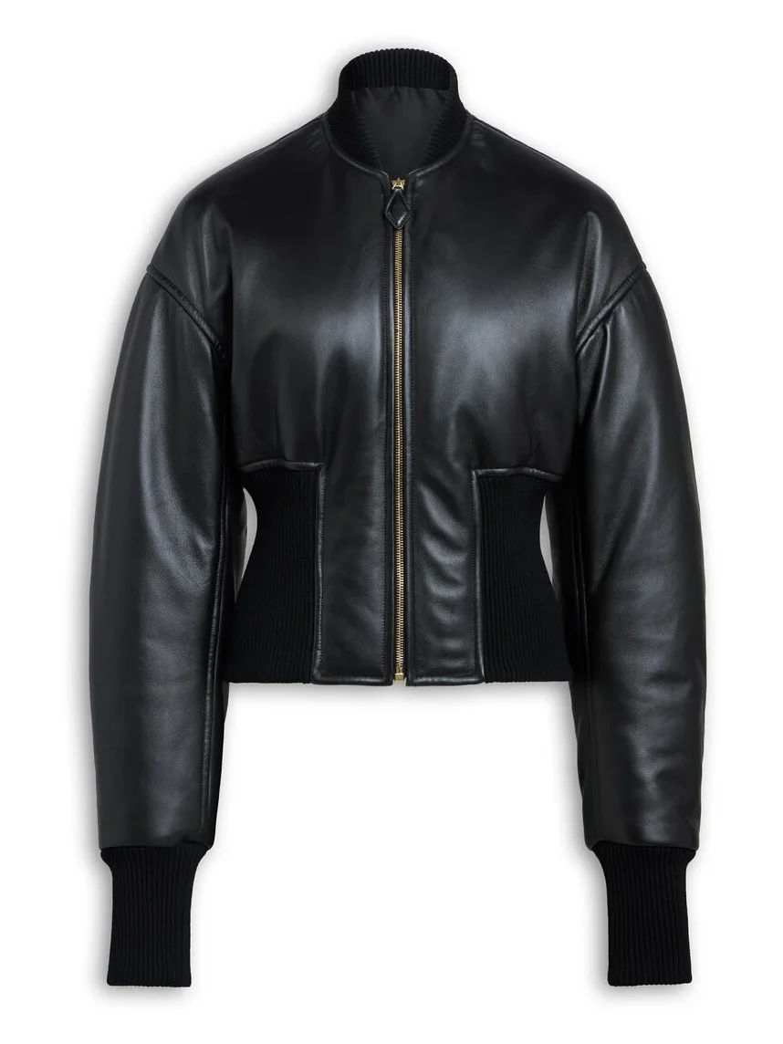 Alaïa Leather Cinched Bomber