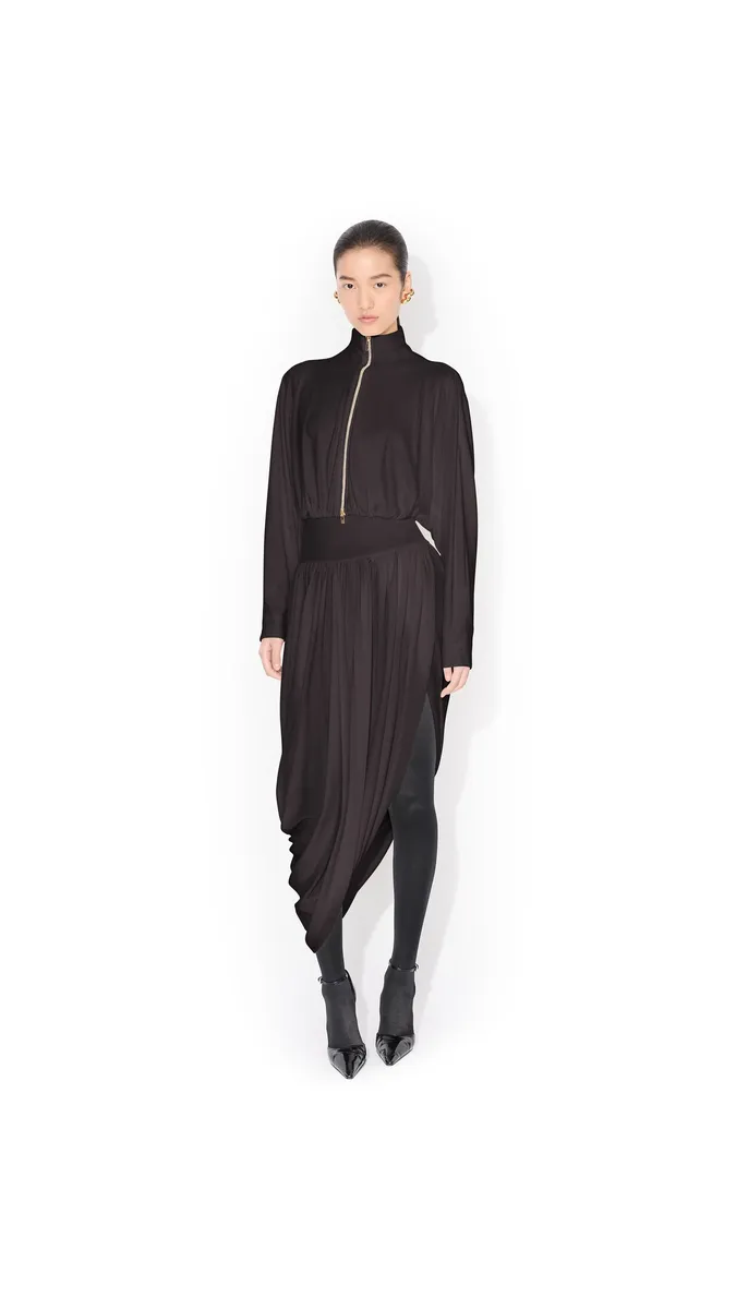 Alaïa Draped Matte Jersey Jacket | Thumbnail 2 Alaïa Draped Matte Jersey Jacket | Thumbnail 2