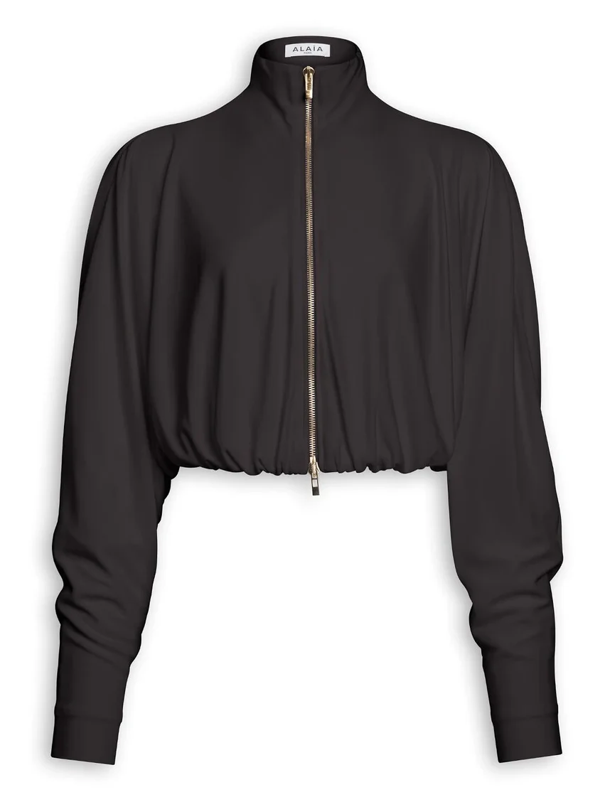 Alaïa Draped Matte Jersey Jacket